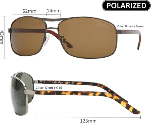 Vista 2 de Be One - Gafas de sol rectangulares polarizadas de gran tamaño XL para hombre