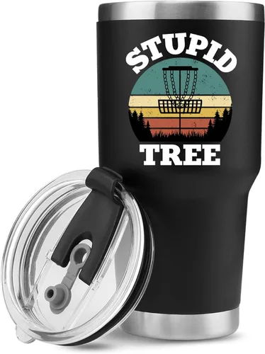 Vista 9 de Panvola Loco Árbol Divertido Regalos de Juego de Disc Golf Para Papá Mamá Abuelo Abuela De Hijo Hija Esposo Esposa Vaso Aislado al Vacío Retro