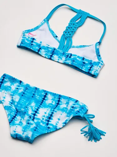 Vista 5 de Kanu Surf Bikini Willow con cuello en V para niña, traje de baño de 2 piezas