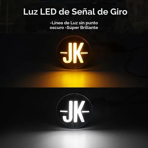 Vista 4 de Luces direccionales para Wrangler JK 2007-2017, 2 luces LED de circulación diurna LED, lámpara de señal de giro ámbar frontal, luz indicadora