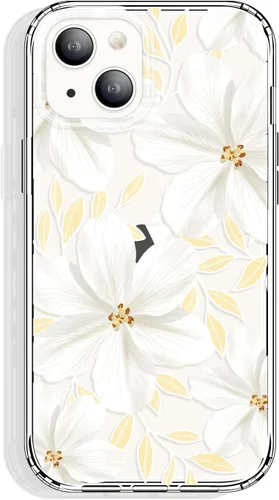Vista 19 de GYZYA Funda transparente para iPhone 14 y iPhone 13 de 6.1 pulgadas con diseño de patrón, funda protectora delgada de TPU + parachoques a prueba
