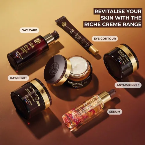 Vista 2 de Yves Rocher Crema hidratante facial Riche Crème Envejecimiento y piel madura, Crema de día y noche con aceites preciosos, para piel madura + piel