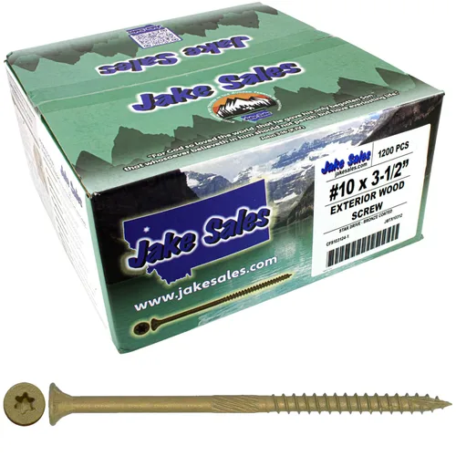 Vista 42 de 8 x 1 revestimiento exterior recubierto de bronce, tornillo de madera multiusos compatible con ACQ, cabeza plana Torx/Star Drive de 1 libra, 288