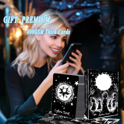 Vista 5 de sishui Juego de 78 cartas de tarot Lythra, cartas de tarot oráculo para principiantes, herramientas espirituales para intuición, visión emocional