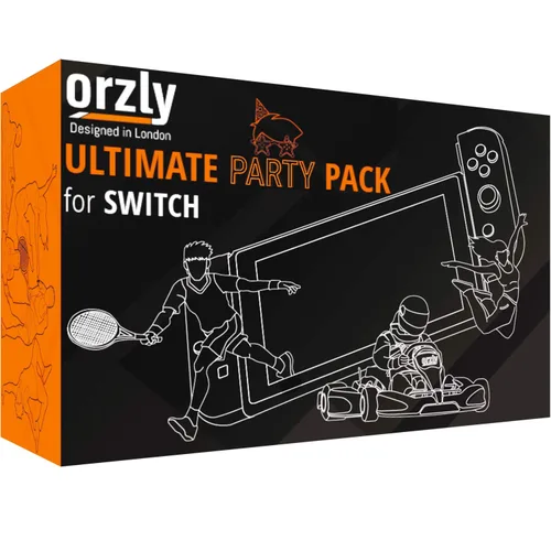 Vista 2 de Orzly Paquete de accesorios deportivos para fiestas familiares diseñados para Nintendo Switch y juegos de consola OLED con raquetas de bádminton