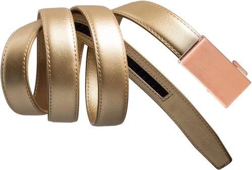Vista 28 de Mission Belt Cinturón de trinquete de cuero para mujer, colección de cuero de 1.181 in oro/cuero negro