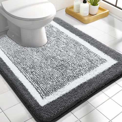 Vista 16 de OLANLY Alfombras de baño 24x16, tapetes de baño extra suaves y absorbentes de microfibra, antideslizantes, lavables a máquina, secan rápido