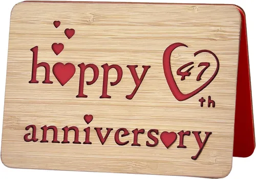 Vista 15 de Tarjeta de felicitación de madera para el primer aniversario, hecha a mano, 1 año, aniversario de boda, tarjeta de primer aniversario para ella, él