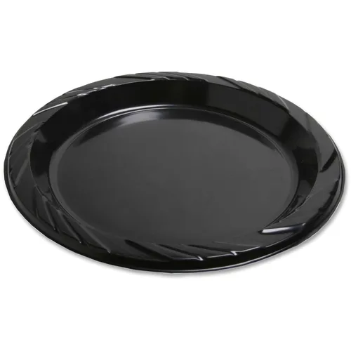 Vista 8 de Genuine Joe GJO10429 - Plato redondo de plástico de 9 pulgadas de diámetro, 125 unidades, color negro