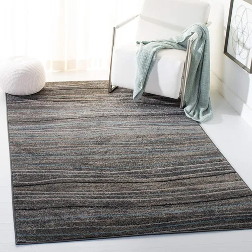 Vista 7 de SAFAVIEH Amsterdam Collection AMS111A - Alfombra para pasillo, 2 pies 3 pulgadas x 8 pies, color crema y beige, diseño moderno de ondas a rayas,
