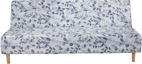 Vista 29 de MIFXIN Funda de sofá sin brazos, funda elástica plegable para futón, protector de muebles para sofá cama sin apoyabrazos, funda para sofá para Hojas