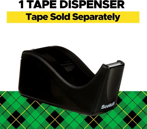 Vista 2 de Scotch despachador de cinta para escritorio, núcleo de 1 pulgada, dos tonos negro (C60-BK)., Negro de 2 tonos