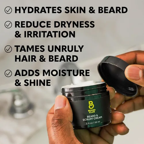 Vista 5 de The Beard Club Crema para Barba de Biotina - Mantequilla de Karité Hidratante y Humectante para un Vello Facial y Piel Más Saludables