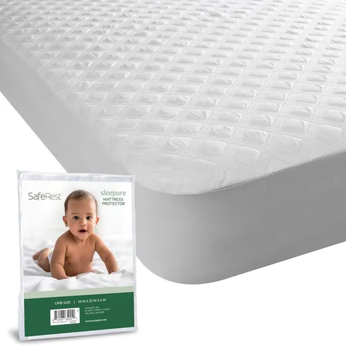 Vista 14 de SafeRest Sleepure - Protector de colchón impermeable tamaño individual derivado de viscosa de bambú - Ajustado con bolsillos elásticos - Funda