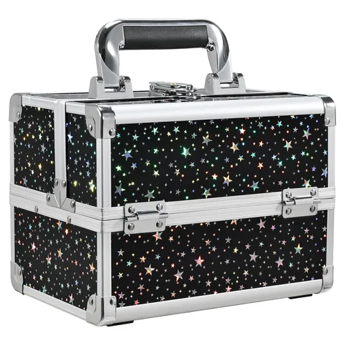 Vista 10 de Joligrace Estuche de maquillaje Organizador Caja de maquillaje Estuche de Rojo Negro