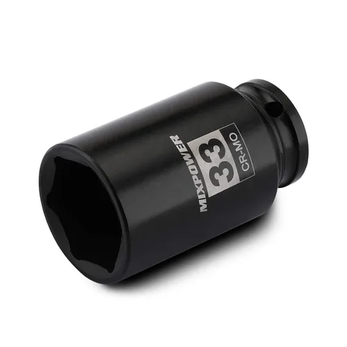 Vista 15 de Zócalo de impacto poco profundo de 1/2", CR-MO, 1-1/4", 6 puntos, diseño de esquina de radio, tuerca de eje de grado de impacto para fácil extracción