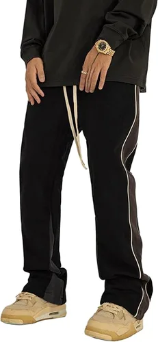 Vista 35 de Pantalones deportivos de gamuza sintética para mujer, pantalones de baile acampanados para hombre