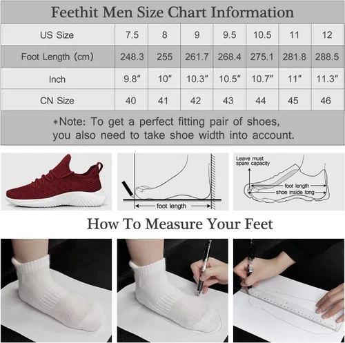 Vista 7 de Feethit - Tenis de correr para hombre ligeros, transpirables, antideslizantes, cómodos y a la moda