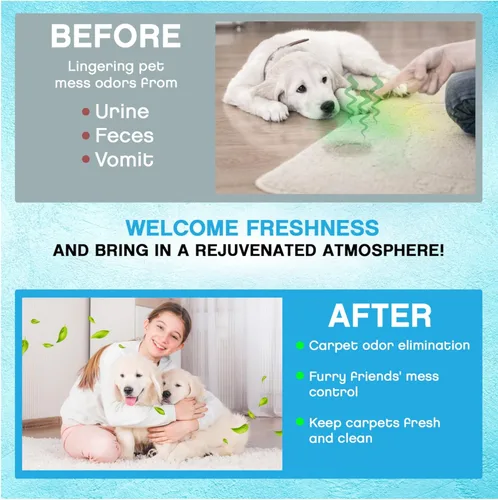 Vista 4 de NonScents Eliminador de olores para alfombras y alfombras, desodorante de alfombras para mascotas seguro y sin fragancia, neutralizador de olores