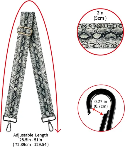 Vista 166 de ZOOEASS Hebillas de níquel Correa ancha para el hombro ajustable de repuesto para cinturón de pistola, hebilla de guitarra estilo bandolera