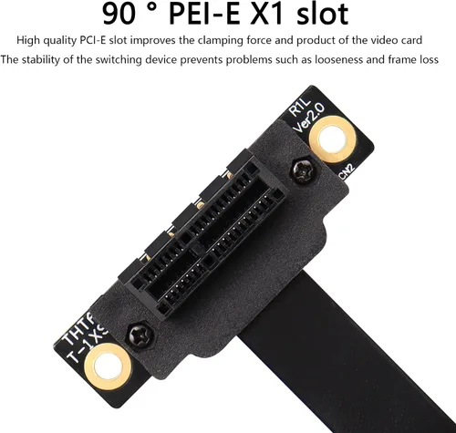Vista 6 de SinLoon Cable de extensión PCIE 3.0, cable de extensión 36PIN 1X, tarjeta de extensión PCI Express 1X, para chasis 1U, 2U (3.9 in, negro)