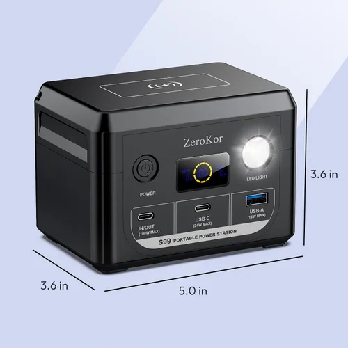 Vista 9 de Banco de energía solar con salida de CA 110 V 65 W, 100 W, USB C de 100 W, batería de carga rápida con panel de cargador solar de 30 W, plegable