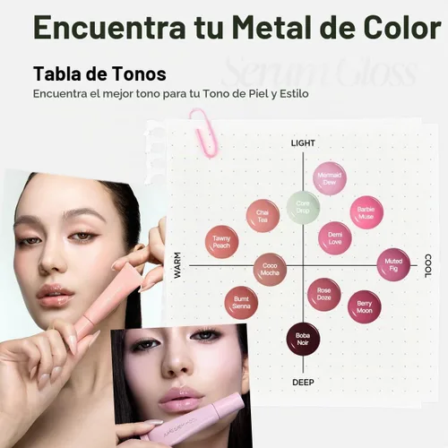 Vista 6 de LIP-PRESSION Metal Serum Gloss Brillo de labios coreano (Boba Noir)