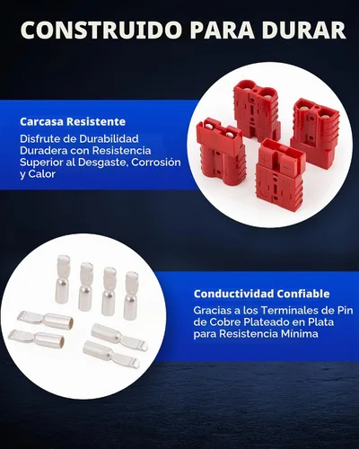 Vista 5 de Orion Motor Tech Paquete de 4 conectores de cable, kit de enchufe de arnés de cables de 50 A para cables de calibre 6-12, batería de 12 V-36 V