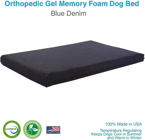 Vista 3 de Pet Support Systems All Season Orthopedic Gel Memory Foam Dog Bed Supreme Luxury Comfort and Care for Dogs, Removable and Washable Cover Made in