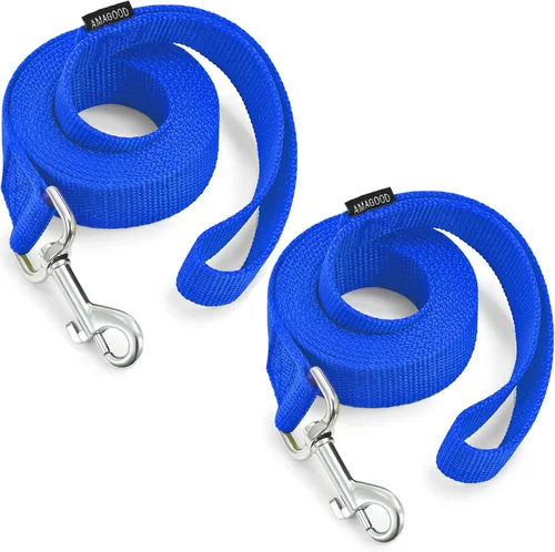 Vista 49 de AMAGOOD 6 pies de correas para cachorros/perros, correa de estilo tradicional resistente con gancho de cuello fácil de usar, correa para perros Negro