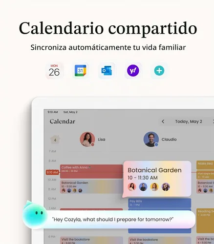 Vista 3 de Cozyla Calendario Plus 2: Calendario digital inteligente de 24" con Google Blanco 1080P
