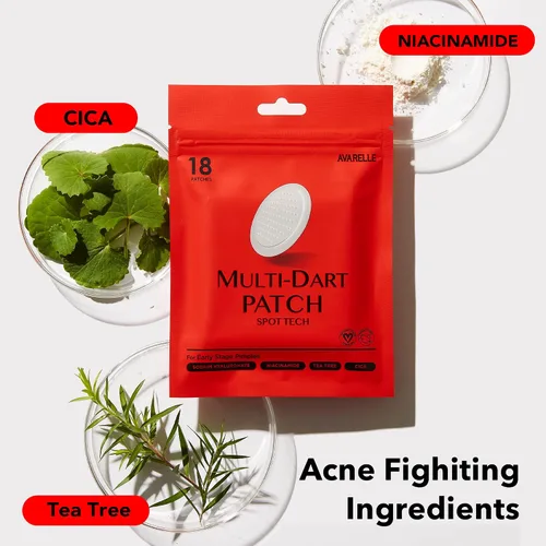Vista 4 de AVARELLE Multi-dart Spot Tech Microneedle Patch de Parches de acné para manchas en etapa temprana, espinillas profundas persistentes Puntos