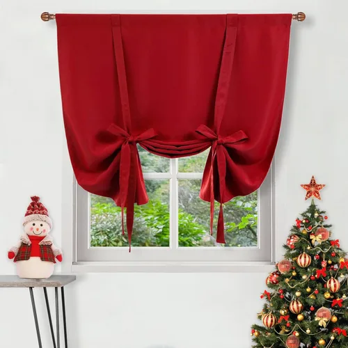 Vista 30 de DWCN Cortinas Opacas - Persiana Enrollable con Lazos para Ventana, Aislamiento Térmico, Oscurecimiento de Habitación, Cortinas con Bolsillo