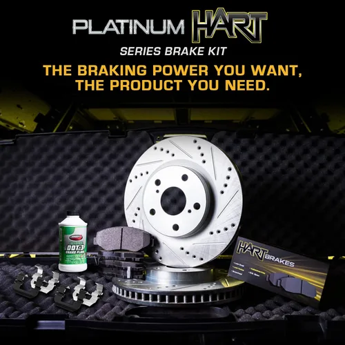 Vista 3 de Hart Brakes Kit Frenos y Rotores Delanteros Pastillas de Freno Delanteros Rotores y Pastillas de Freno Pastillas y Rotores de Freno