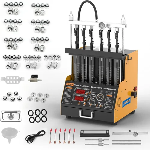 Vista 11 de AUTOOL Máquina probadora de limpiador de inyector de combustible, limpiador ultrasónico de inyección de combustible de 4 cilindros para inyectores