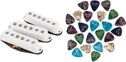 Vista 16 de Fender Paquete de pastillas Stratocaster silenciosas Gen 4 con cable de instrumento