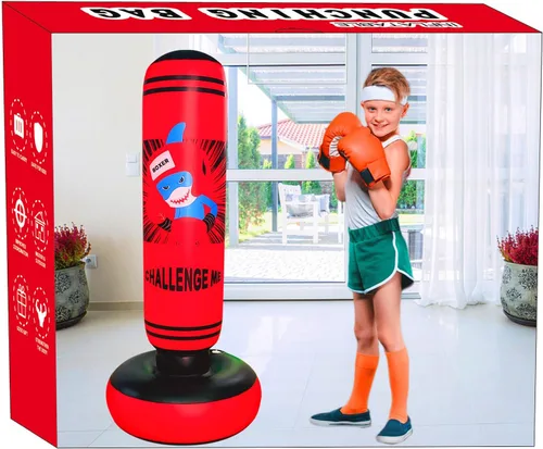 Vista 4 de Punching Bag Kid,Boxing Bag for Kids,Inflatable Dummy, Inflatable Punching Bag, De-Stress Boxing Bag for Kids.