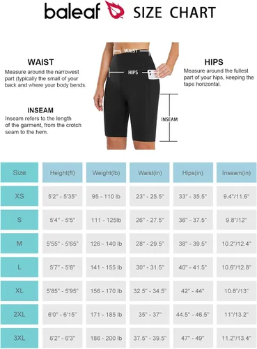Vista 7 de BALEAF Women's Long Biker Yoga Compression Shorts High Waist Knee Length Spandex Workout Shorts with Pockets Soft