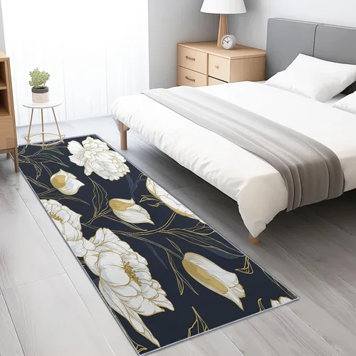 Vista 17 de Runners Rug for Hallways 2'x5' Non Slip Indoor Outdoor Runner Rug for Entryway, Retro Geometric Lines Printed Faux Wool Floor Washable Carpet Runner
