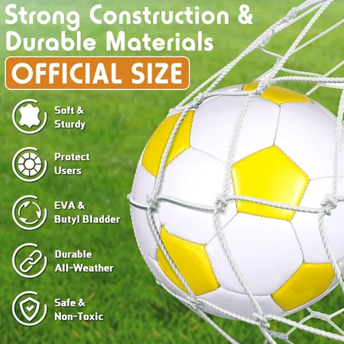 Vista 3 de Seenelling Balón de fútbol a granel con operación de bomba, tamaño 5 para deportes exteriores, bola cosida a máquina, suministros de donación