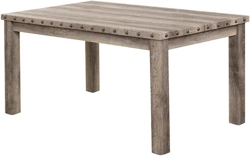 Vista 9 de Morden Fort Juego de mesa de comedor rústica para 6, sillas de comedor de cocina de granja para 6, encantadora mesa rectangular de madera de 60" y 6