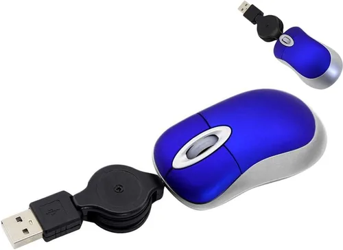 Vista 11 de SHARE SUNSHINE Mini ratón óptico de viaje pequeño portátil con cable USB con cable USB retráctil para PC, laptop, computadora, escritorio, oficina