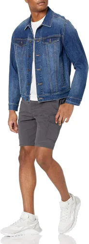 Vista 4 de Tienda Essentials Pantalones cortos cargo con cintura elástica para hombre de 9 pulgadas