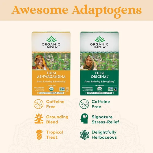Vista 7 de Organic India - Té orgánico de Tulsi, té de hierbas, 18 bolsas de infusión. paquete de 6