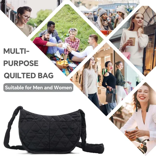 Vista 7 de Lostars Bolsa acolchada para mujer, bolsas acolchadas cruzadas, bolsas acolchadas para mujer, bolsa acolchada de algodón de plumón