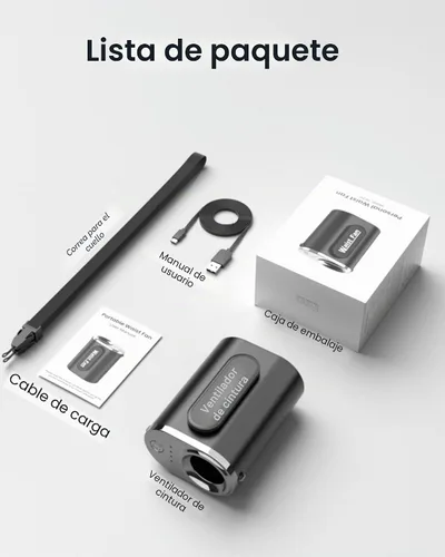 Vista 8 de SLENPET Ventilador de clip de cintura, cinturón portátil de 18000 RPM con 4 velocidades, batería de 4000 mAh, 0.34 libras, uso máximo de 12 horas