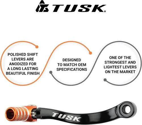 Vista 4 de Tusk Palanca de cambios plegable punta negra/naranja - Compatible con: KTM 250 XC 2006-2016