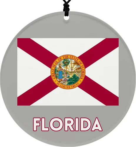 Vista 19 de Missouri Christmas Ornament - Festive Design Featuring State Flag - 2026 Hanging Acrylic Disc Decoration for Tree - Unique and Home Decor