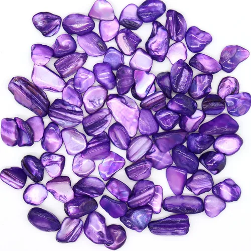 Vista 13 de MOP Pequeñas mini conchas de nácar trituradas azules Fragmentos naturales de conchas marinas para manualidades, relleno de jarrón y decoración