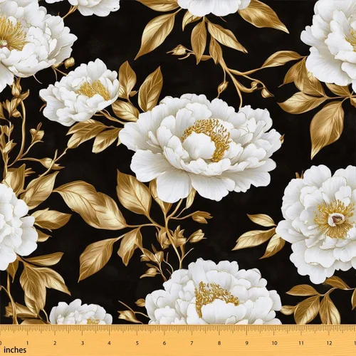 Vista 41 de Feelyou The Yard - Tela floral de hojas suave de 1 yarda para los amantes Beige y verde amarillo